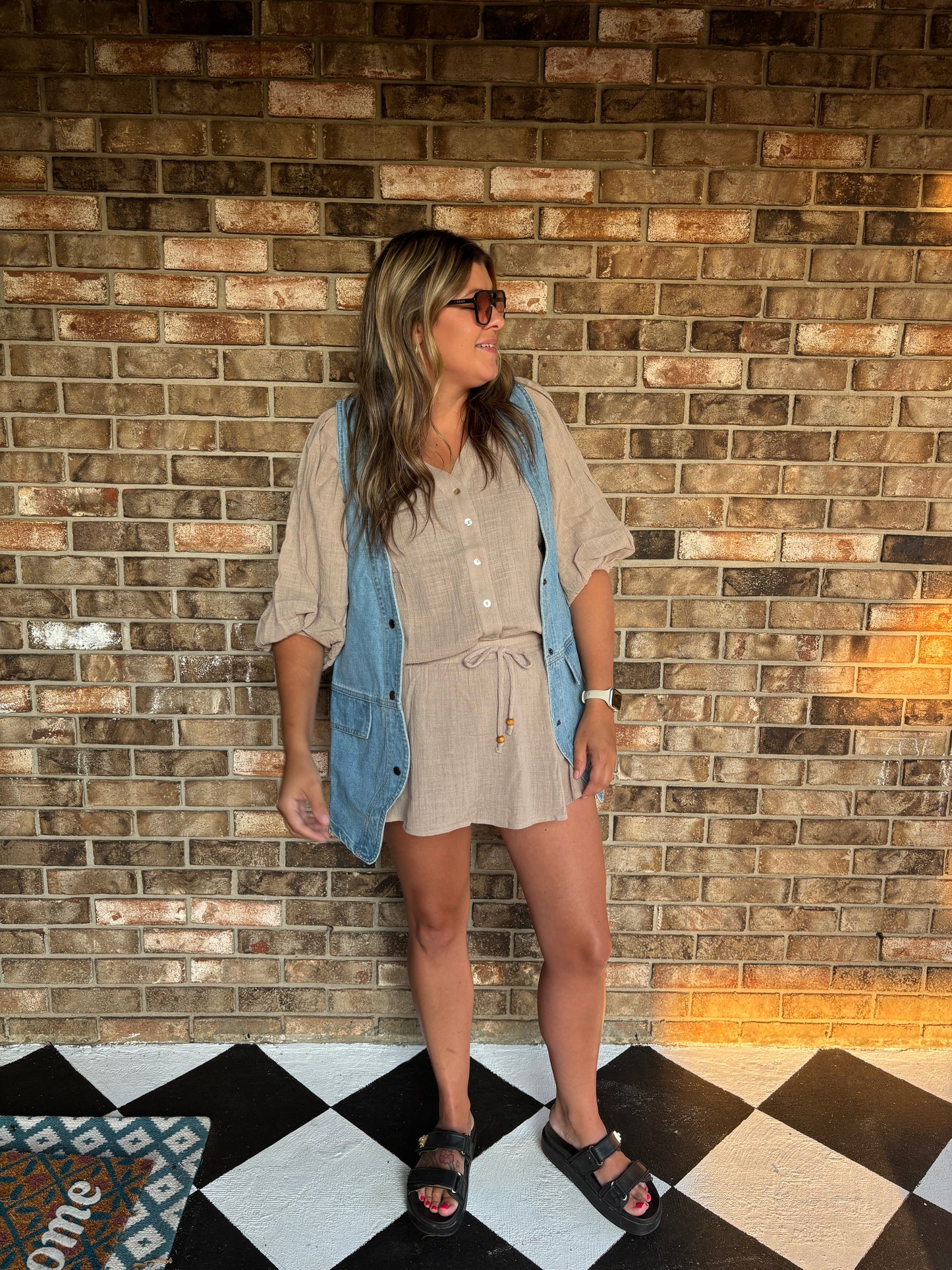 Sandstone Woven Skort