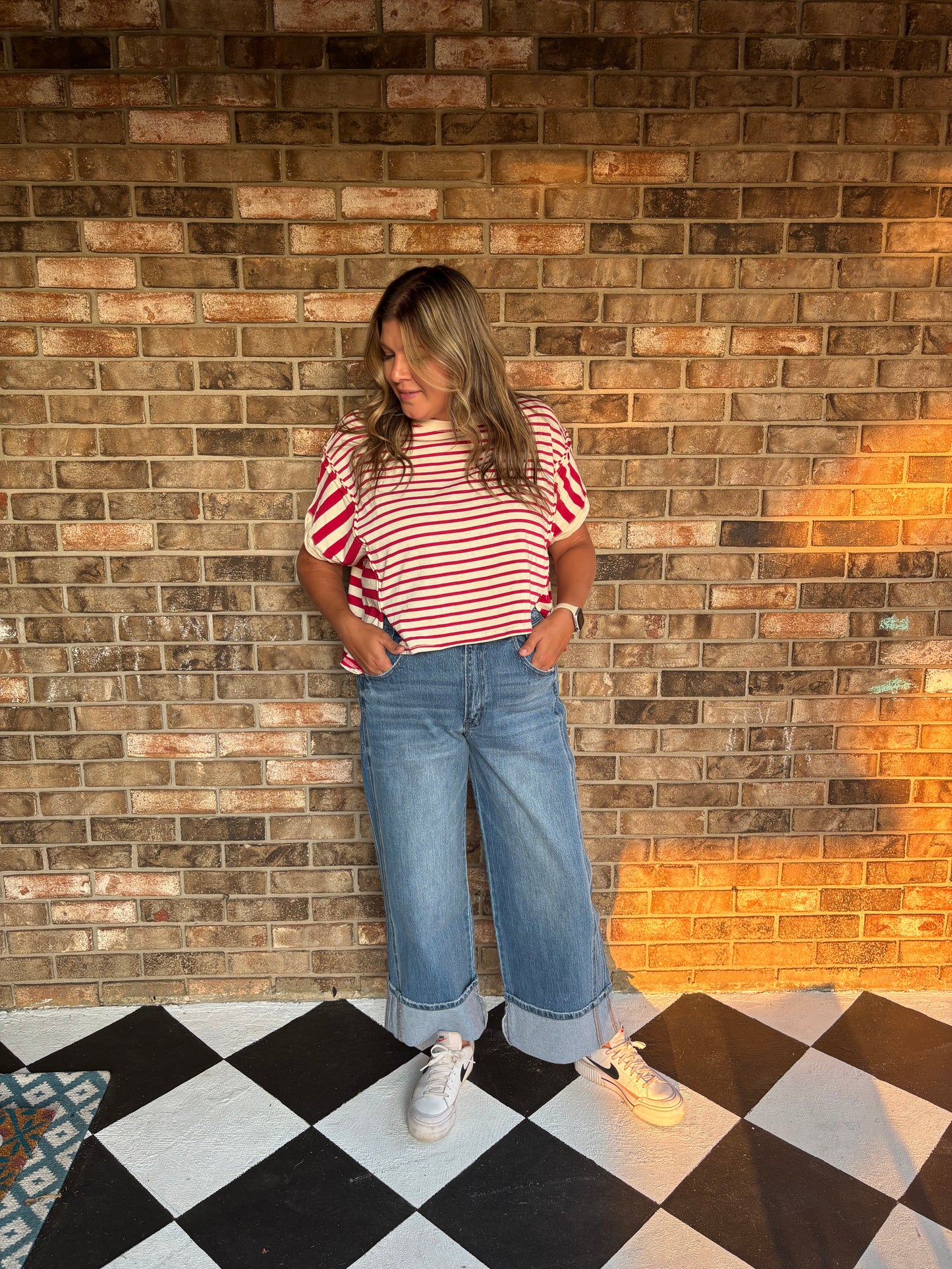 Crimson Coast Stripe Top