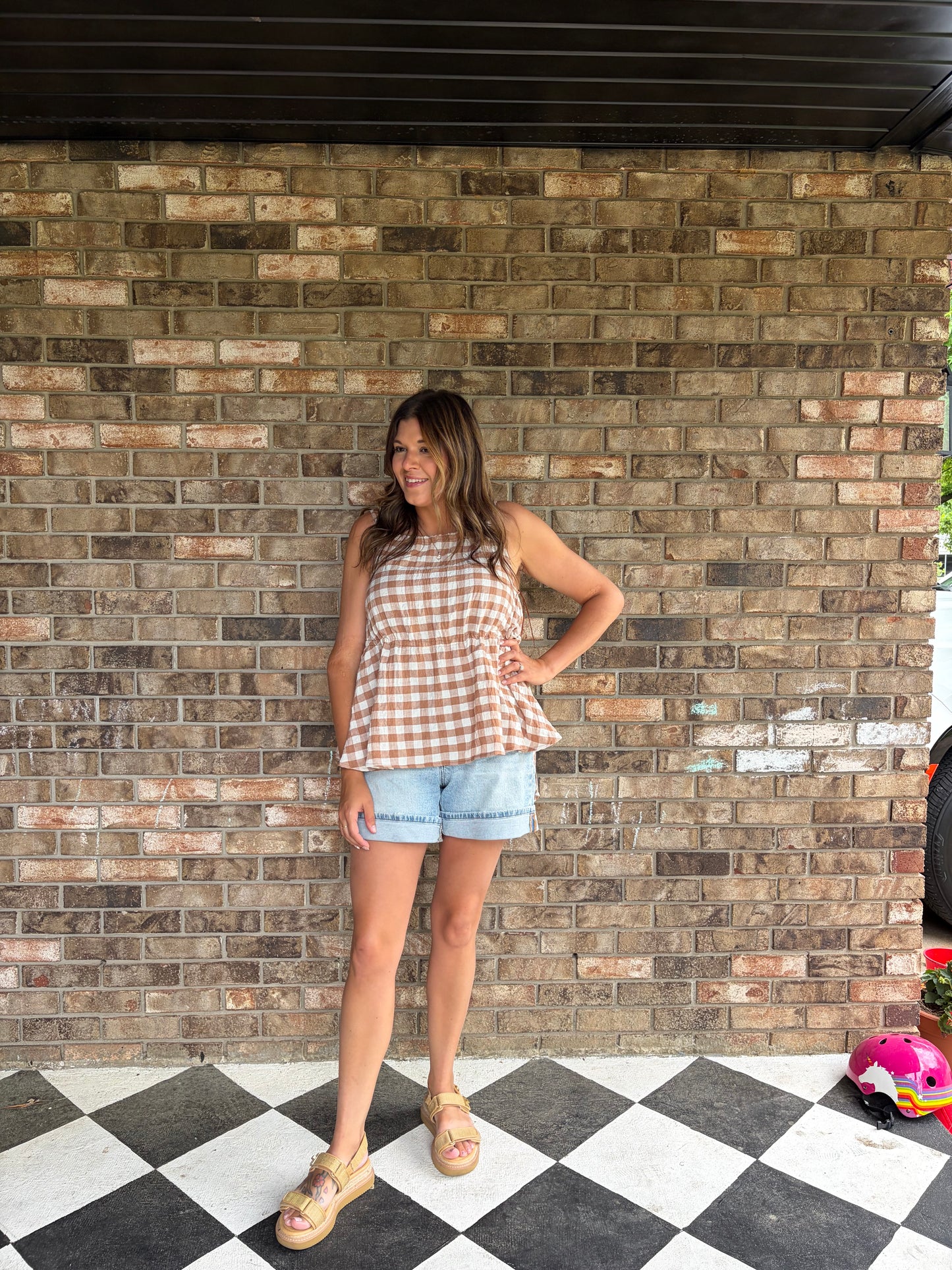Golden Gingham Top