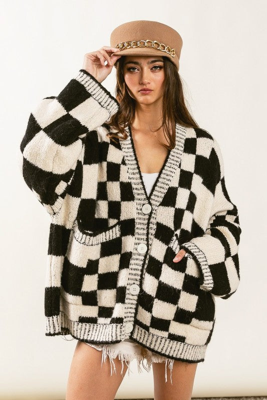 Contrast Cozy Cardigan