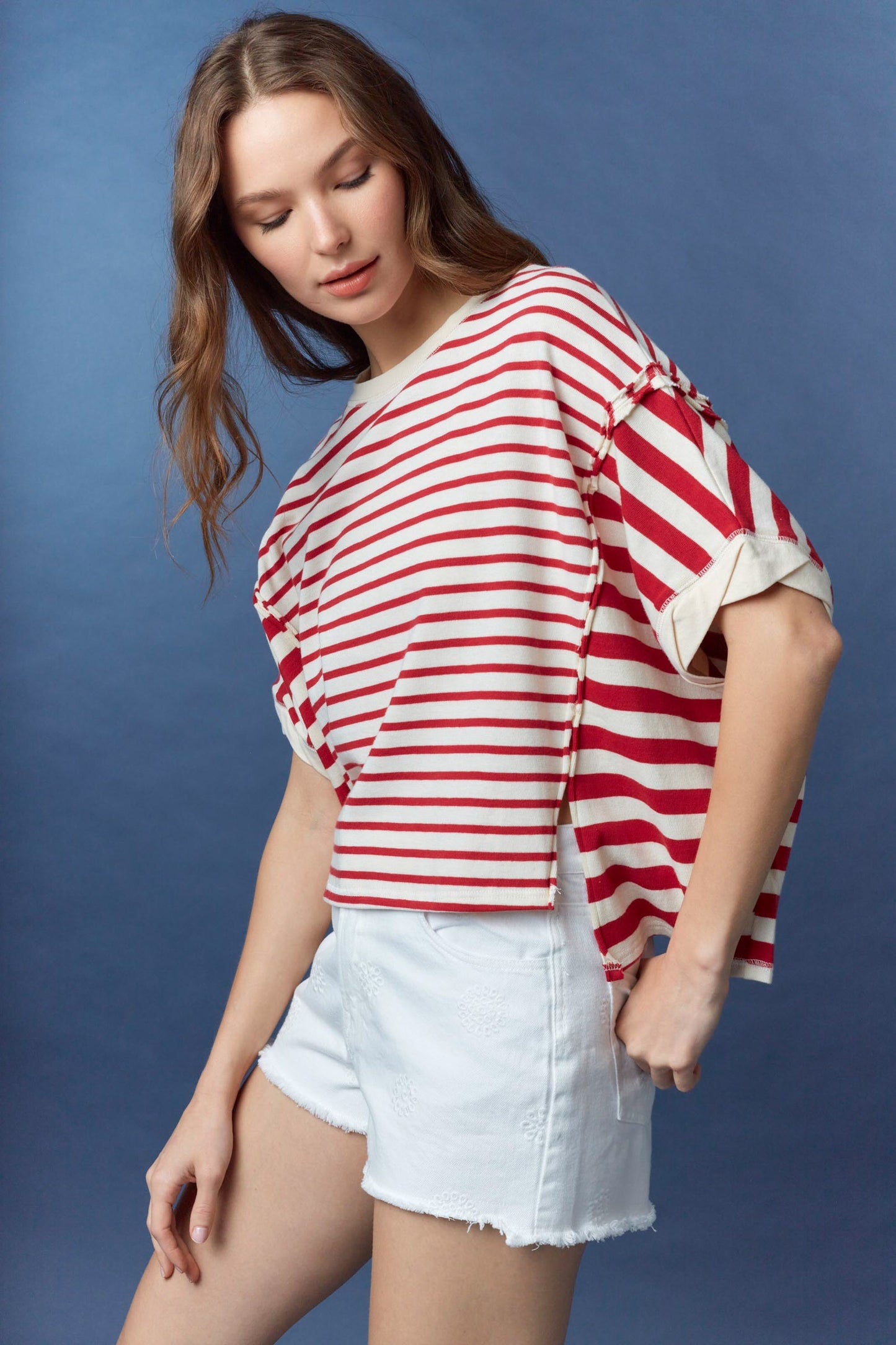 Crimson Coast Stripe Top