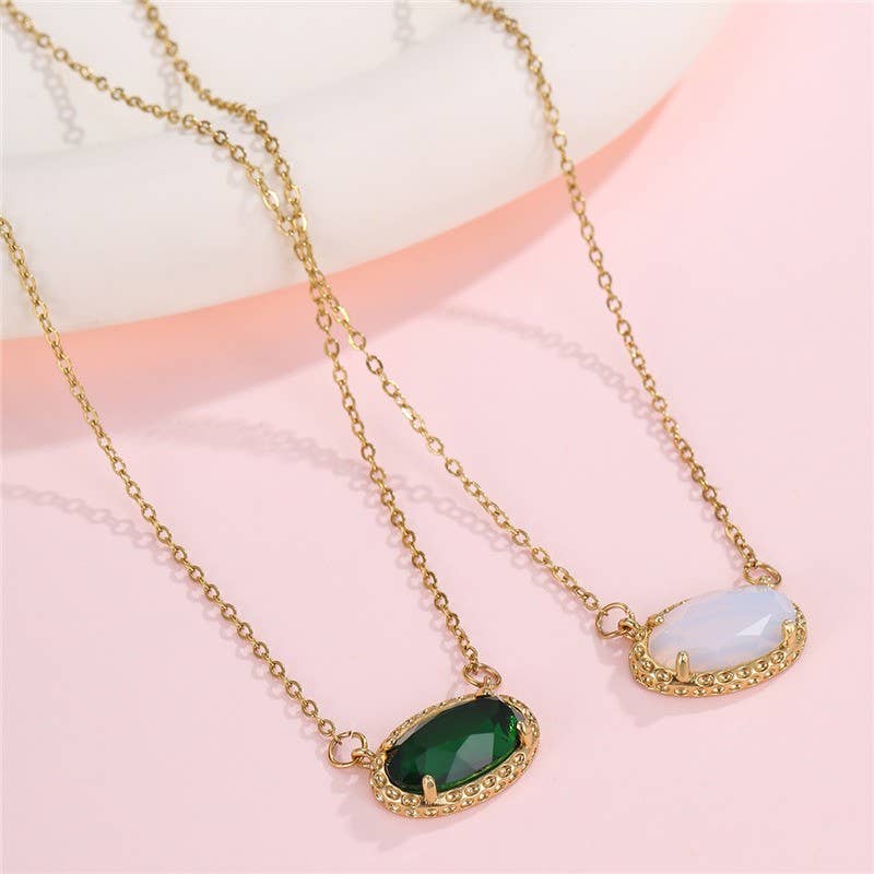 White Jade Gemstone Necklace