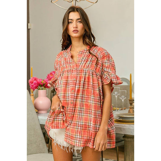Pumpkin Patch Plaid Top