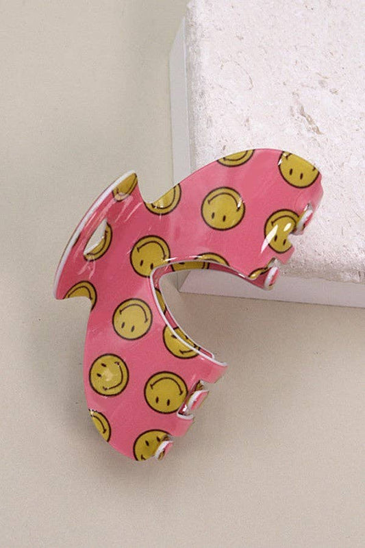 Jumbo Smiley Wishbone Claw Clip