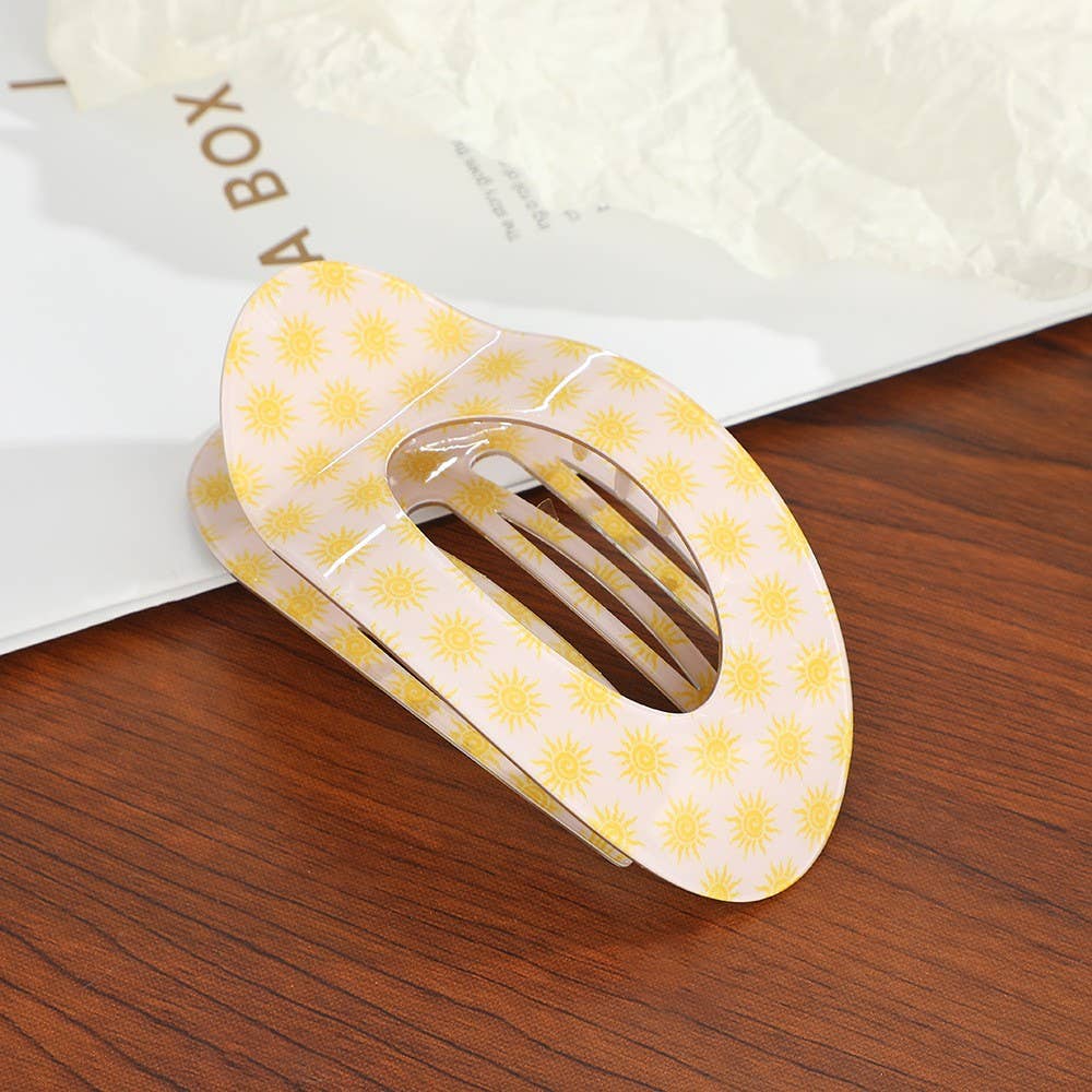 Jumbo Lay Flat Oval Hair Claw Clips
