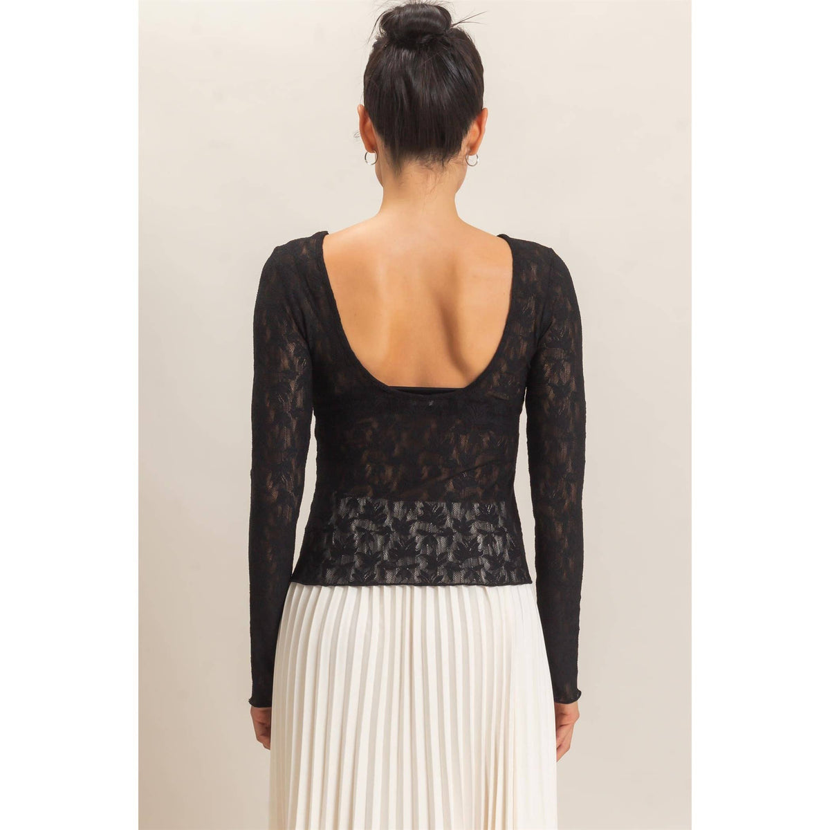 Floral Lace Top: BLACK