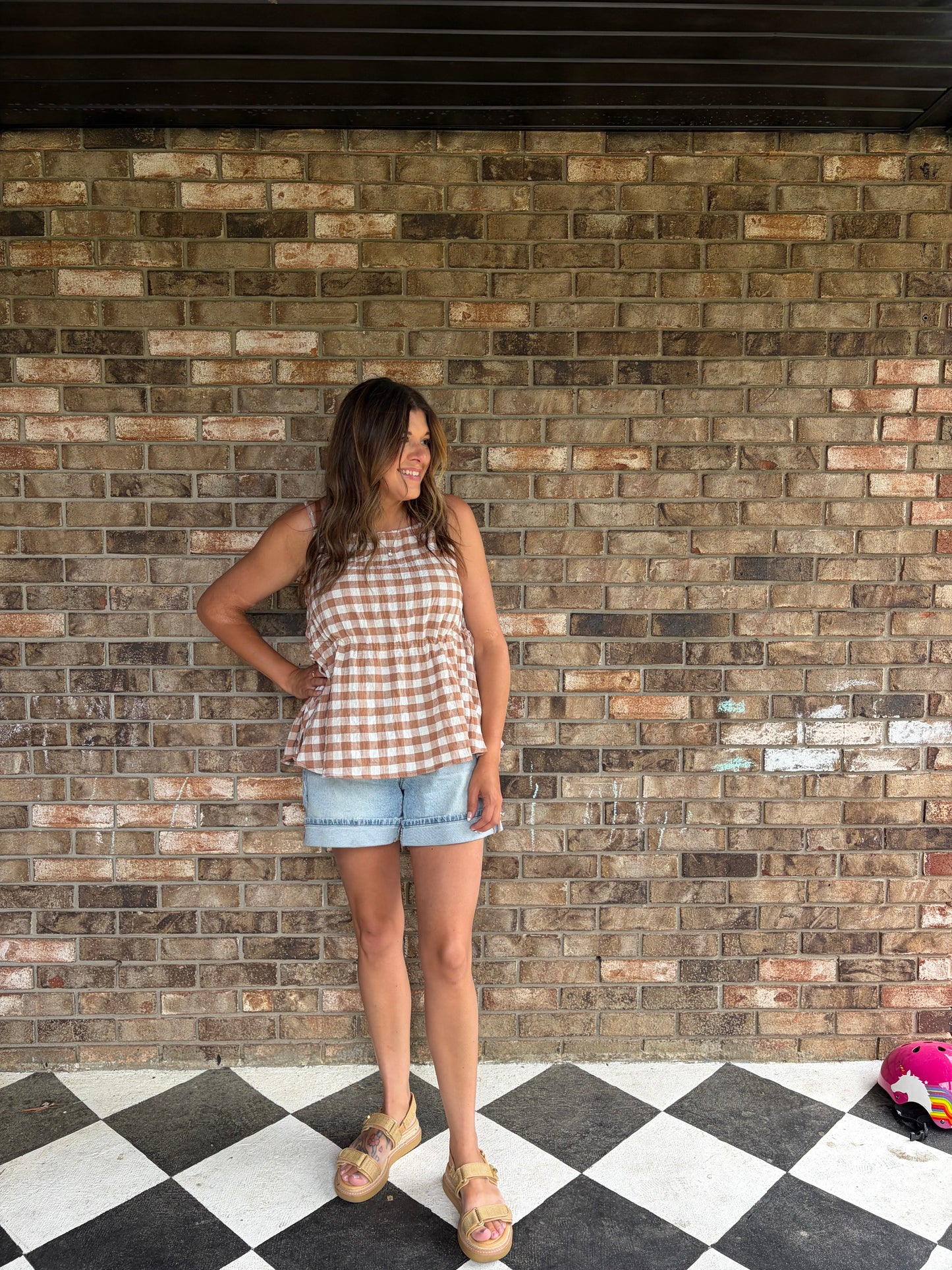 Golden Gingham Top