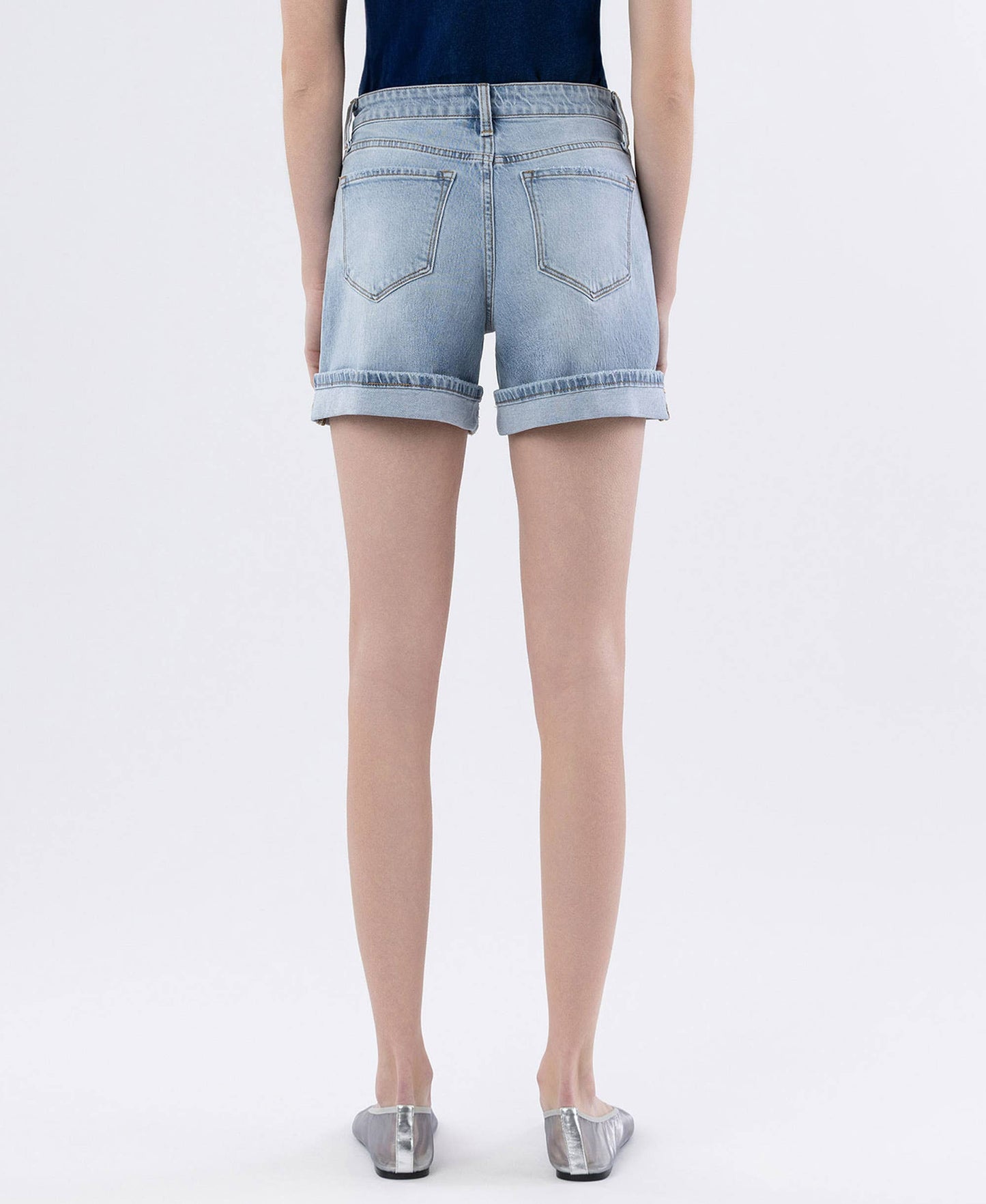 Rebecca High Rise Cuffed Denim Shorts
