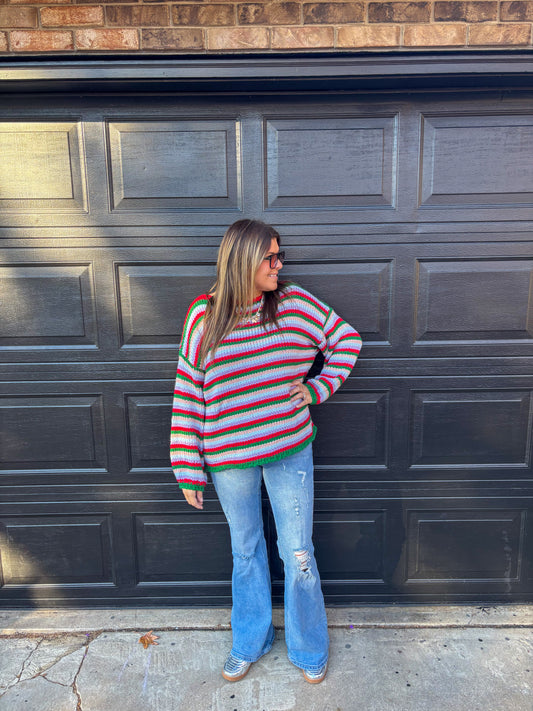 Sugar Plum Striped Sweater