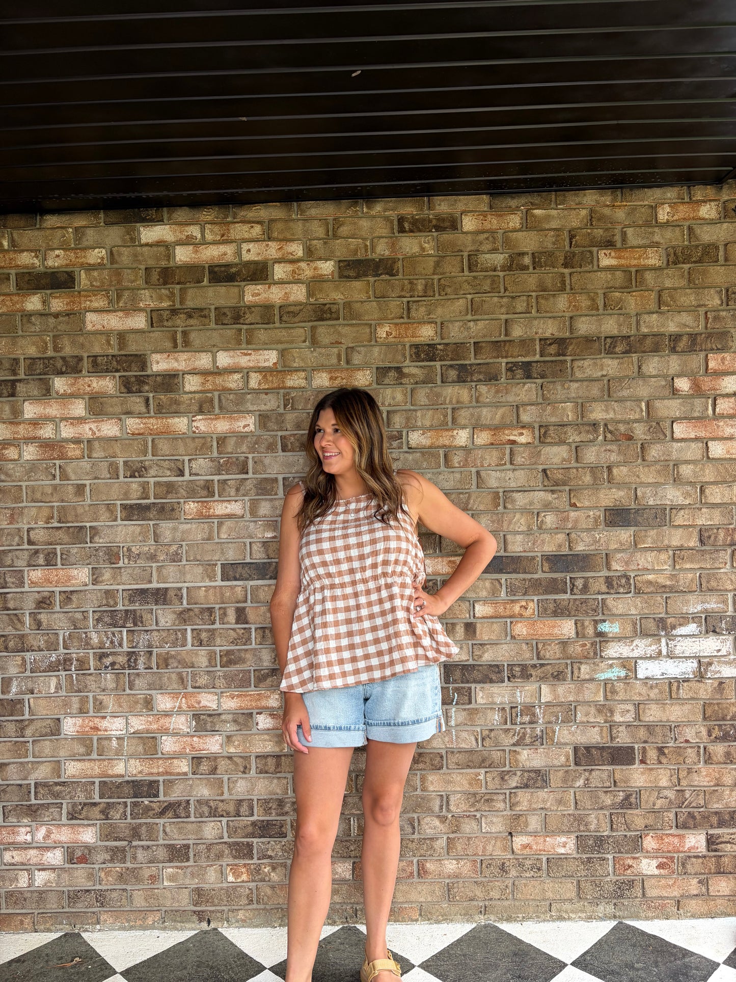 Golden Gingham Top