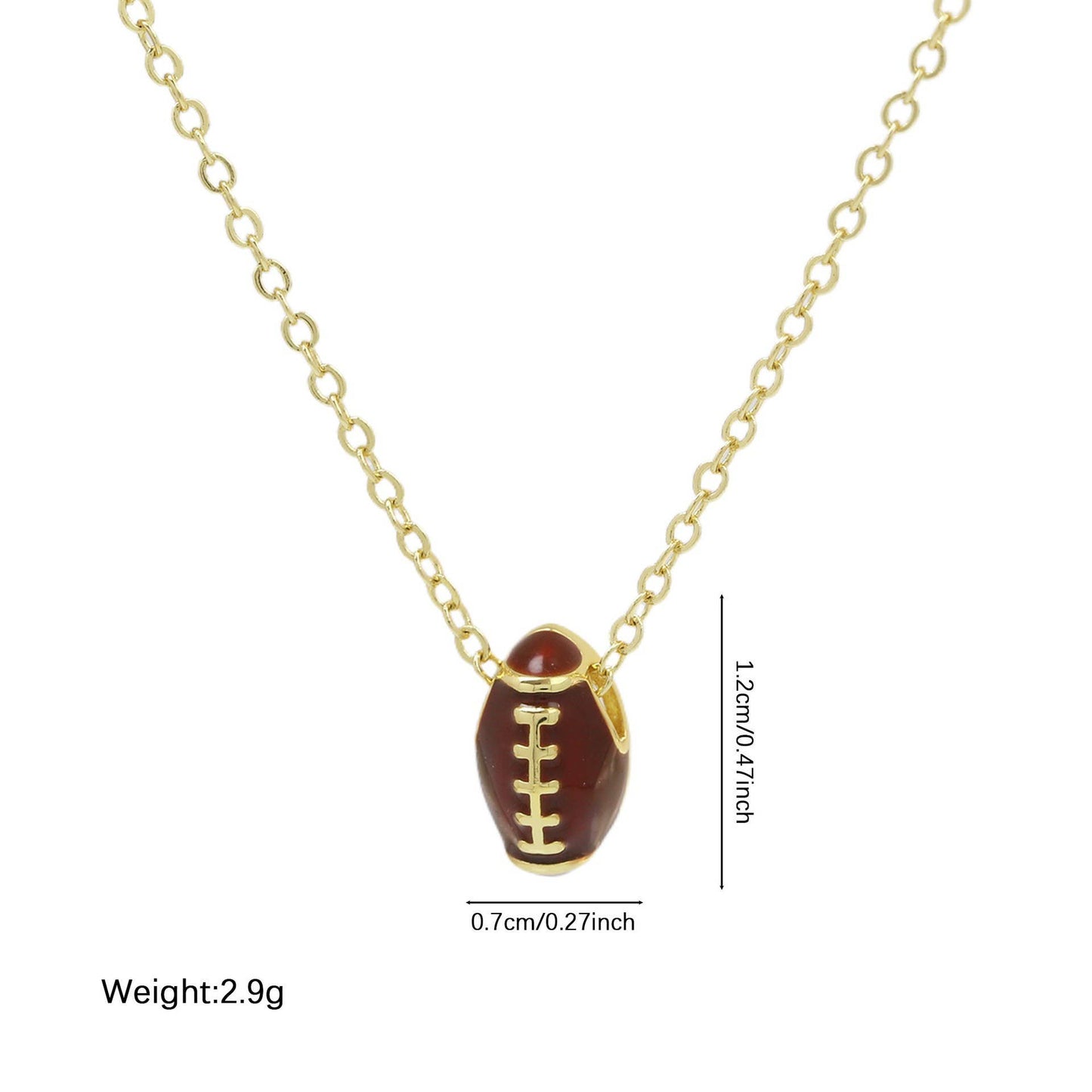 GAMEDAY CHARM STAINLESS STEEL NECKLACE | 40NK9706: FOOTBALL ENAMEL