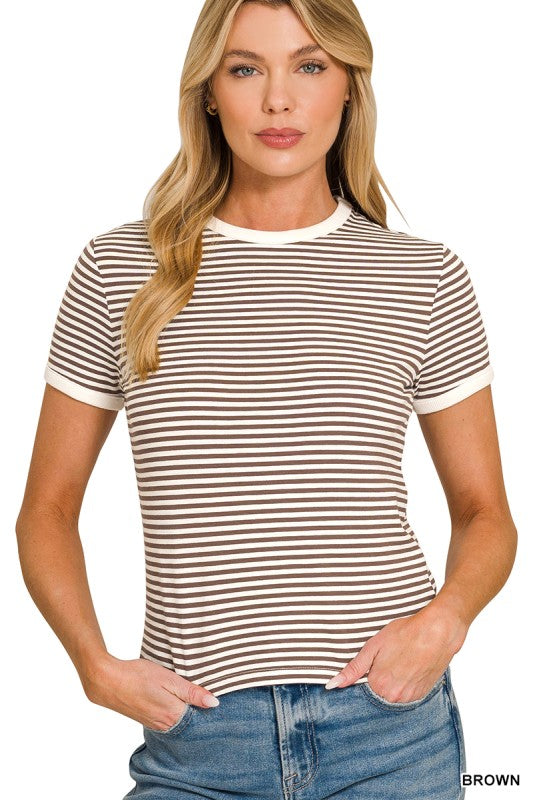 Coastal Coffee Stripe Top