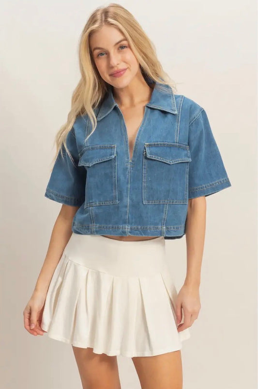 Off Duty Denim Top