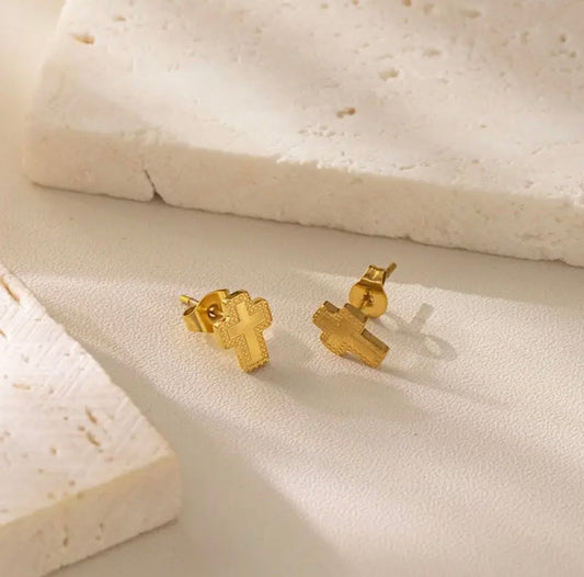 SS Tarnish Free Cross Earrings