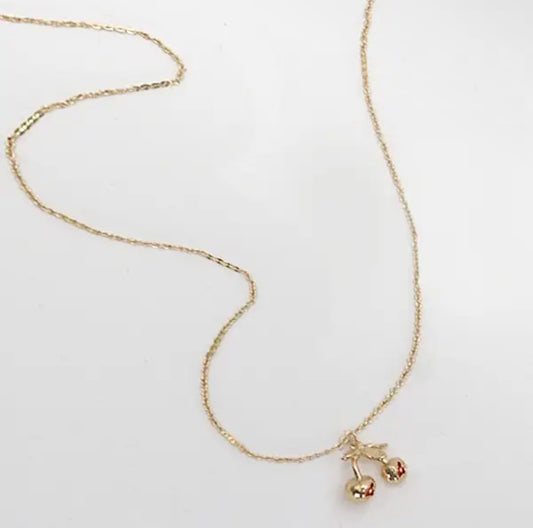 Mini Cherry Charm Necklace