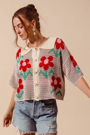 Retro Bloom Cardi