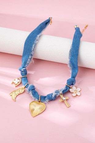 Denim Necklace