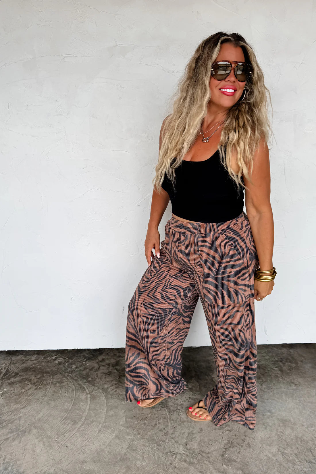 ZEBRA HADDIE WIDE LEG PANTS