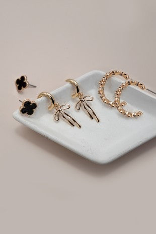 Clover Hoop Huggies Trio