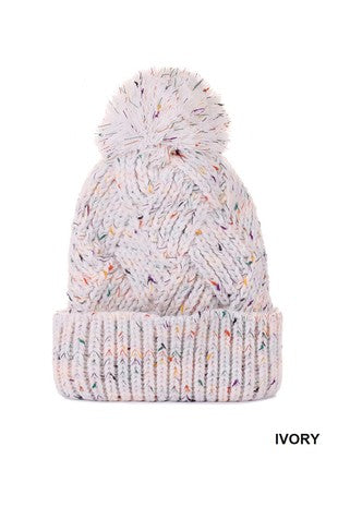 Speckled Pom Beanie
