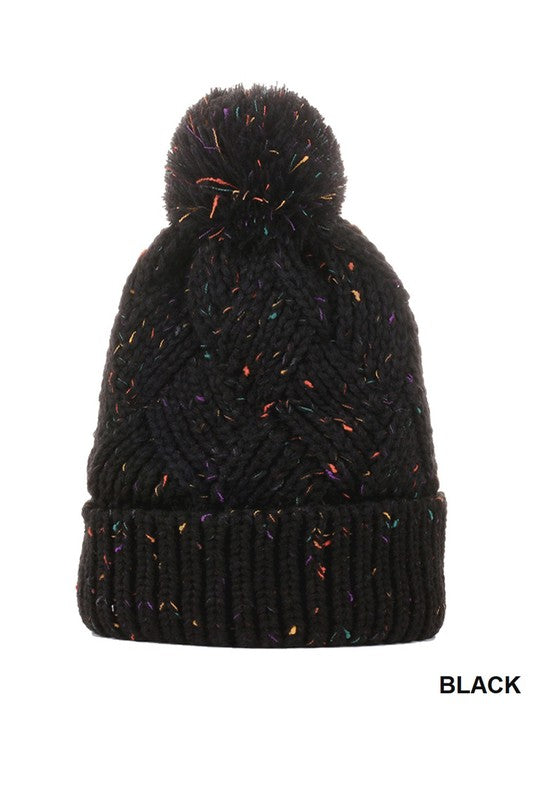 Speckled Pom Beanie