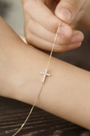 18k Cross Bracelet