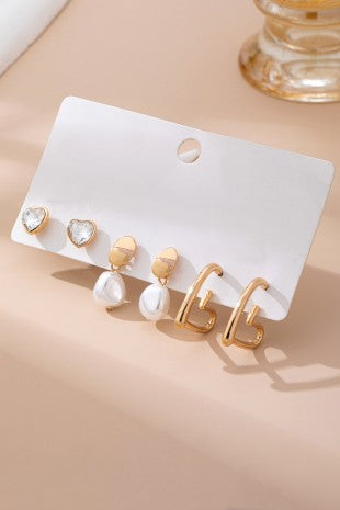 Heart Earrings Trio