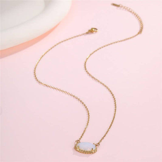 White Jade Gemstone Necklace