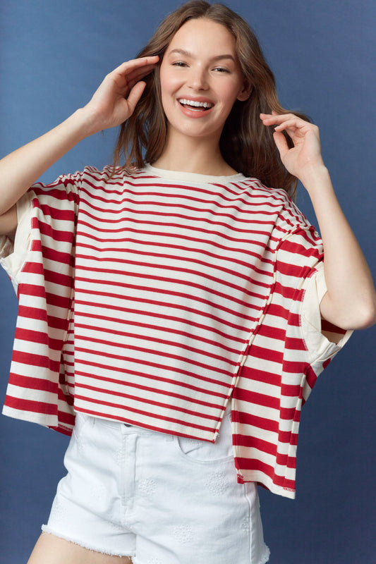Crimson Coast Stripe Top